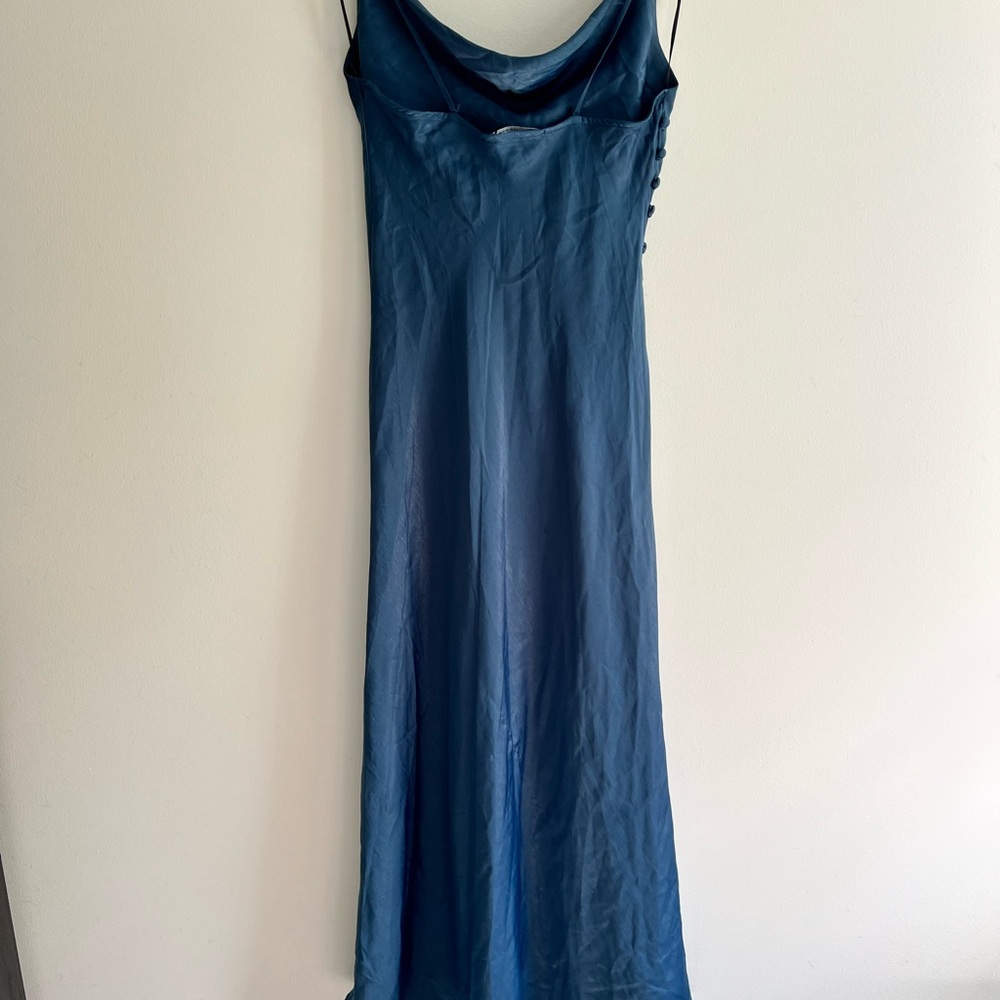 Zara Teal Satin Dress